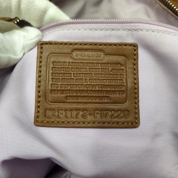 Coach Brown Soft Leather Double Handles Zipper Closure Satchel Shoulder Bag - Picture 12 of 16